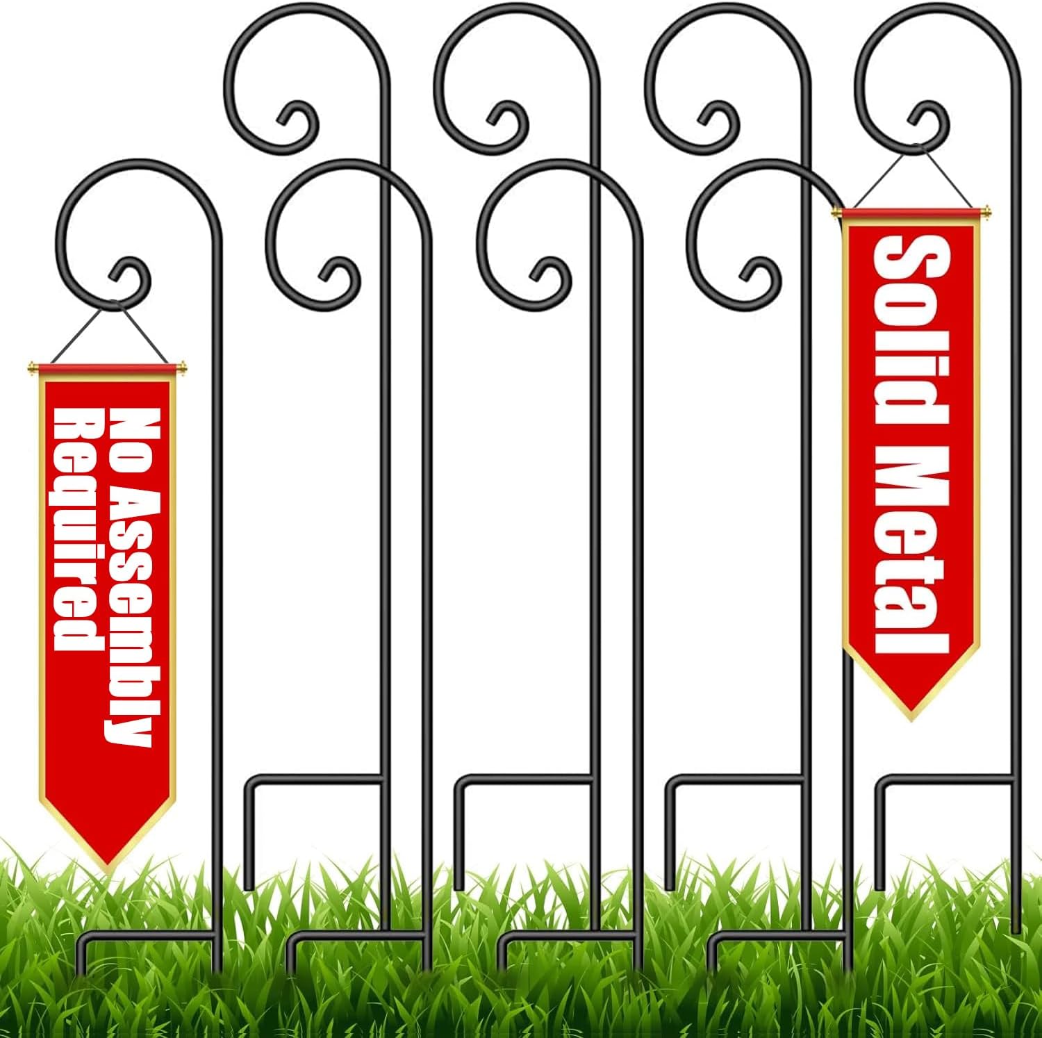 BEAU JARDIN Shepherd Hook 48 Inch 8 Pack One Piece Structure